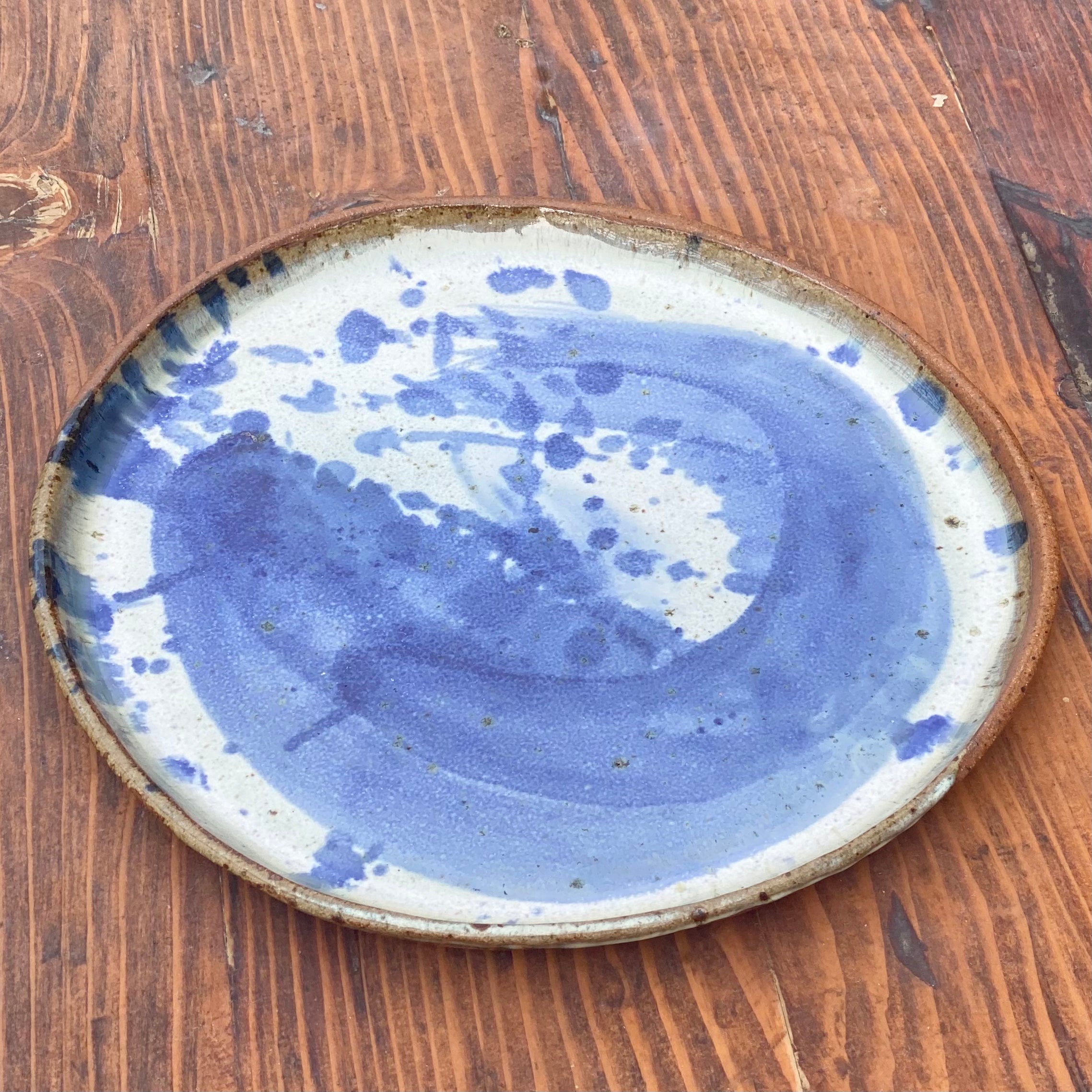 splattered serving dish - organic